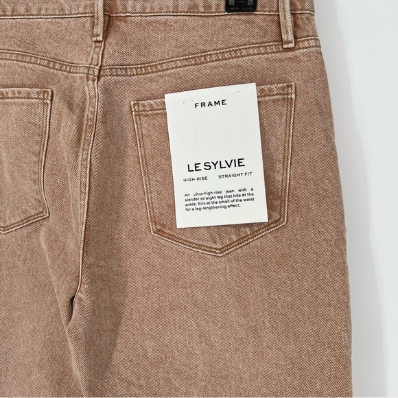 NWT Frame Le Sylvie Jean High Rise Slender Straight Leg Rigid Denim Sand 28 - Picture 9 of 16